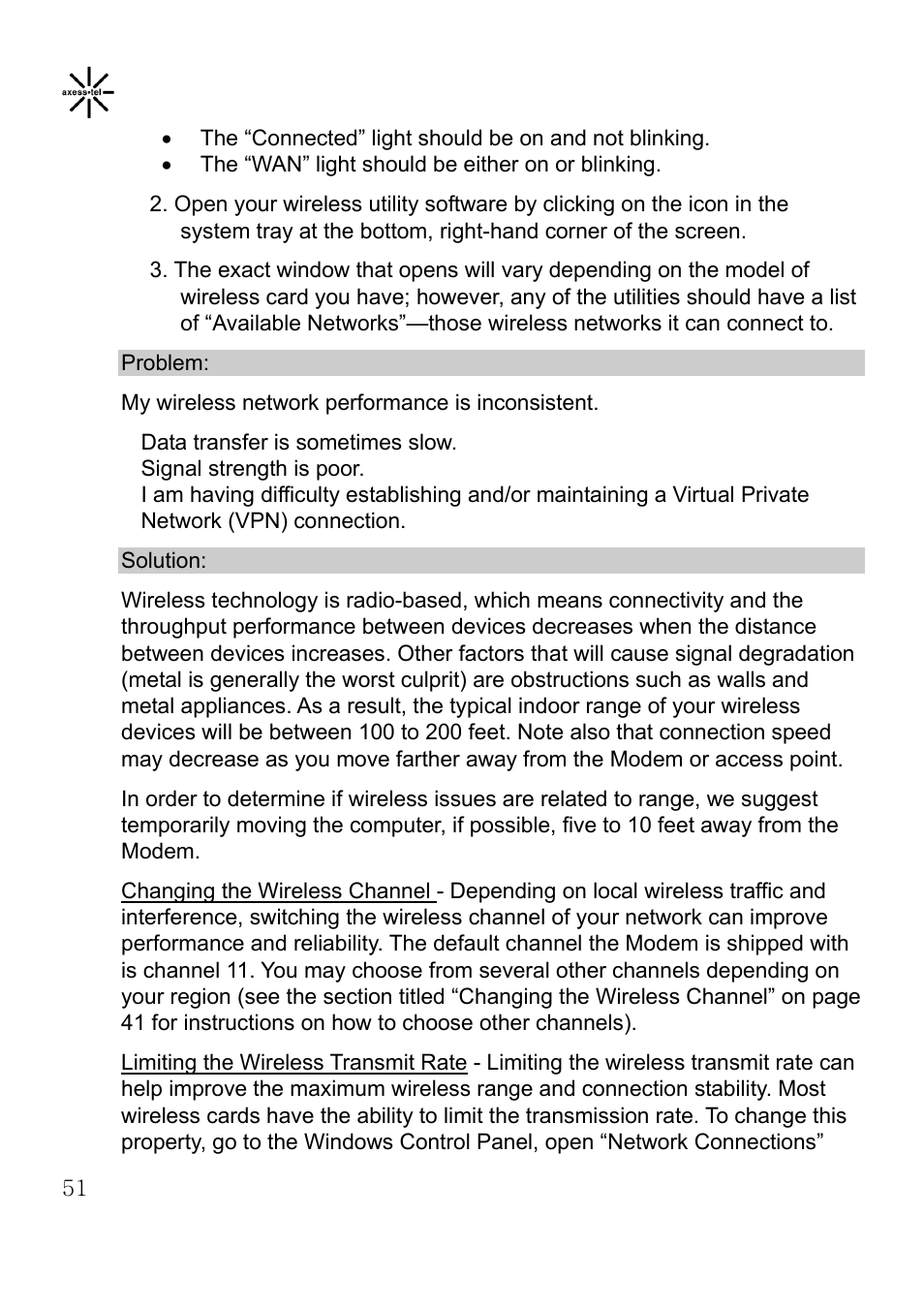 Axesstel MV400 User Manual | Page 52 / 58