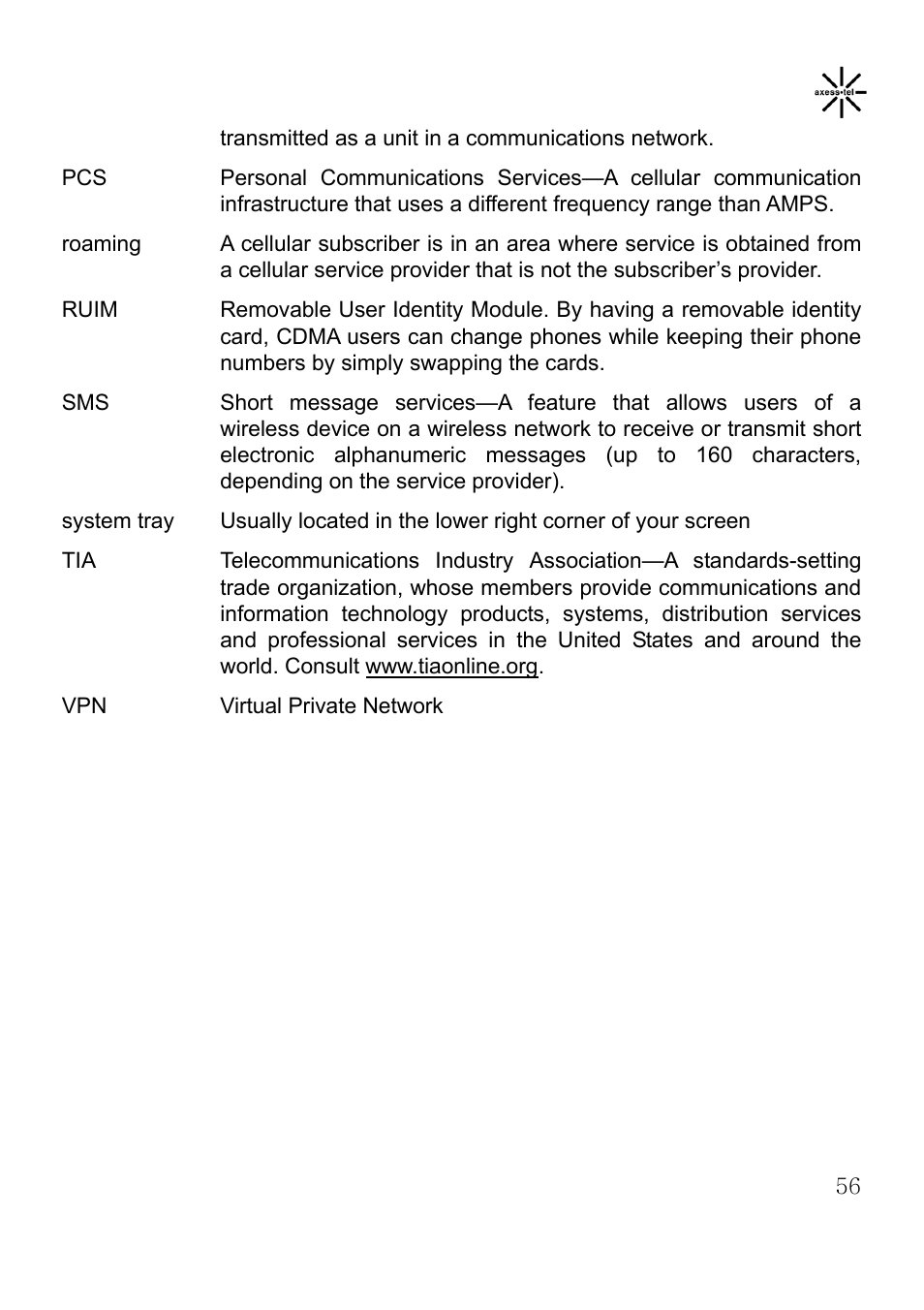 Axesstel MV400 User Manual | Page 57 / 58