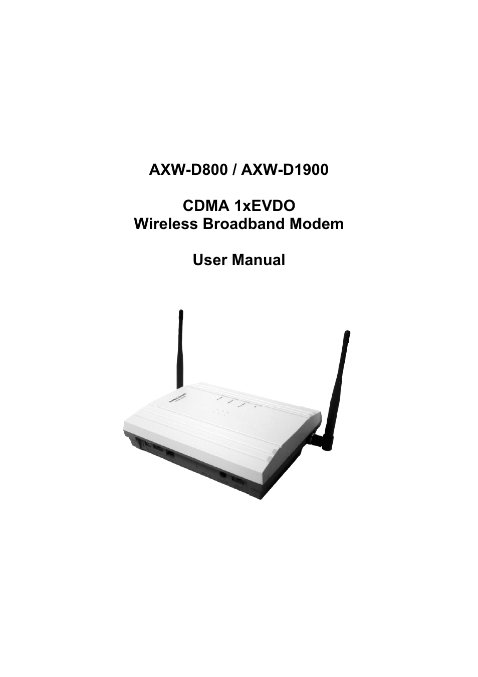 Axesstel AXW-D1900 User Manual | 26 pages