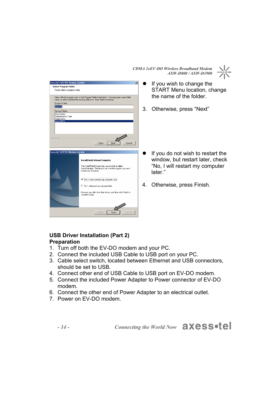 Axesstel AXW-D1900 User Manual | Page 14 / 26