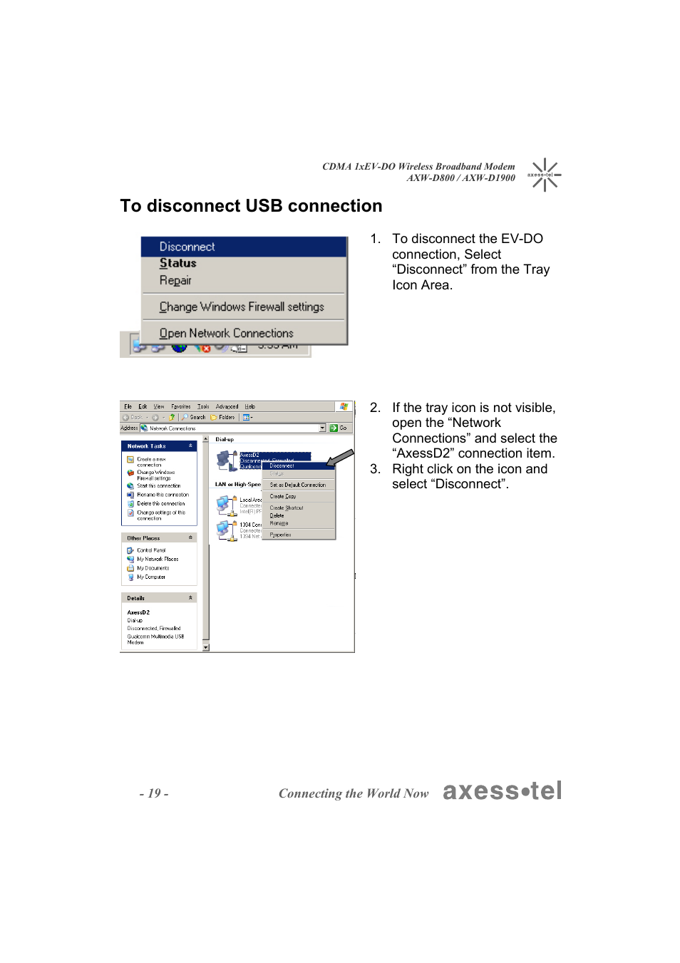 Axesstel AXW-D1900 User Manual | Page 19 / 26