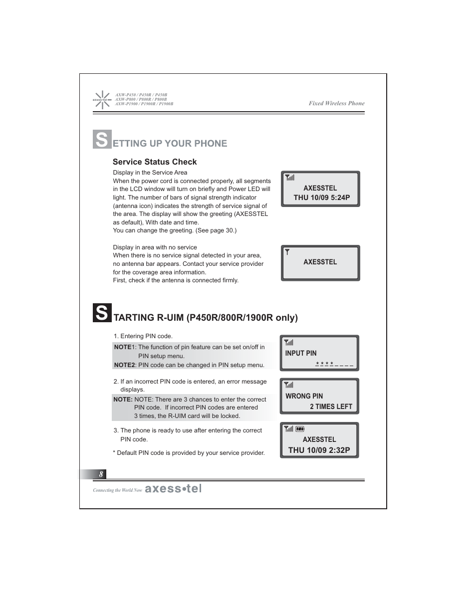 Axesstel P1900B User Manual | Page 9 / 43