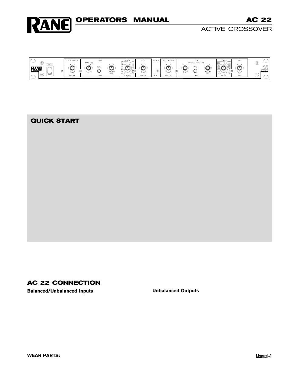 Rane AC 22 (1993 version) User Manual | 13 pages