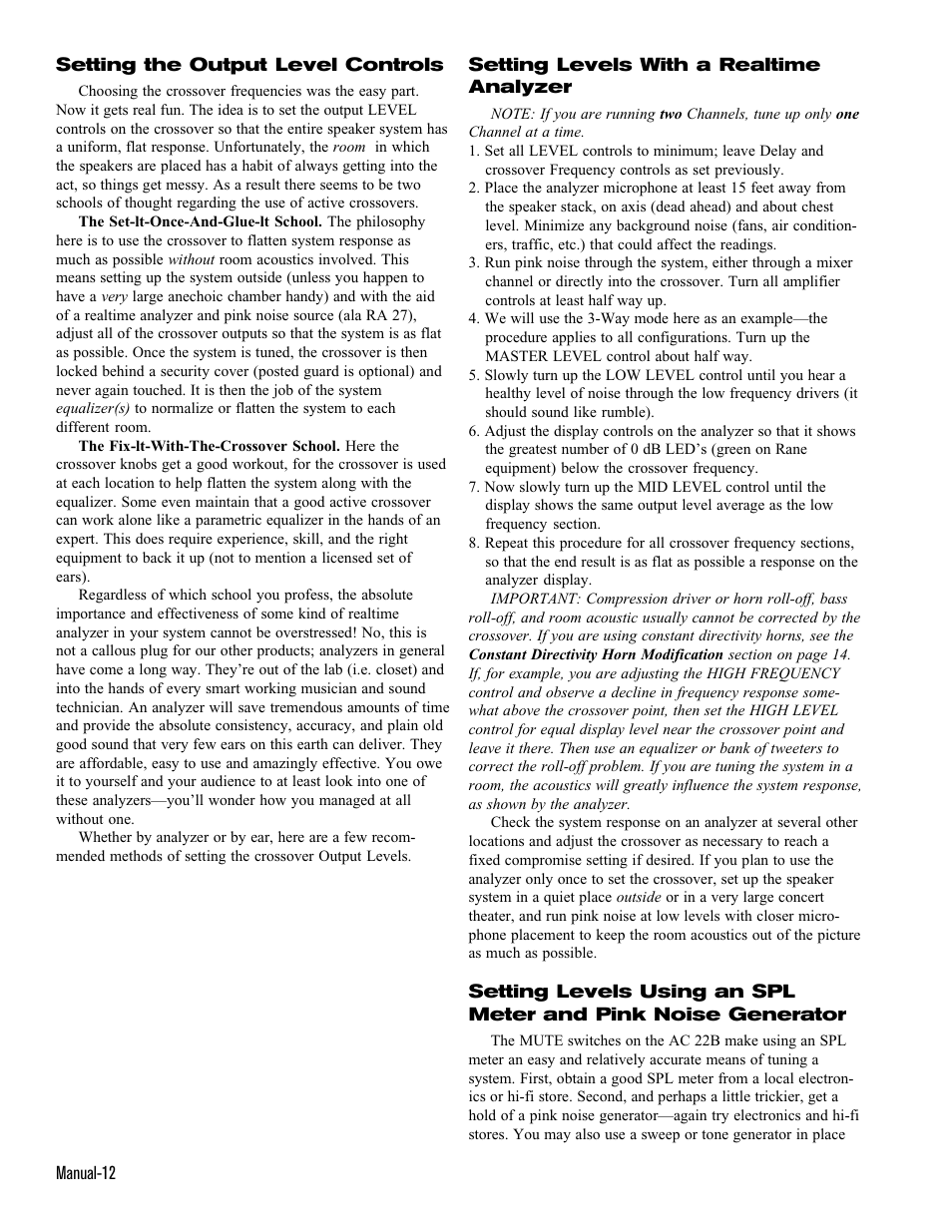 Rane AC 22B (1998 version) User Manual | Page 12 / 13