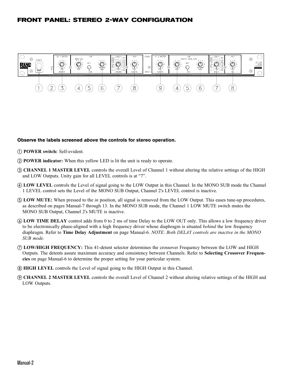Rane AC 22B (1998 version) User Manual | Page 2 / 13
