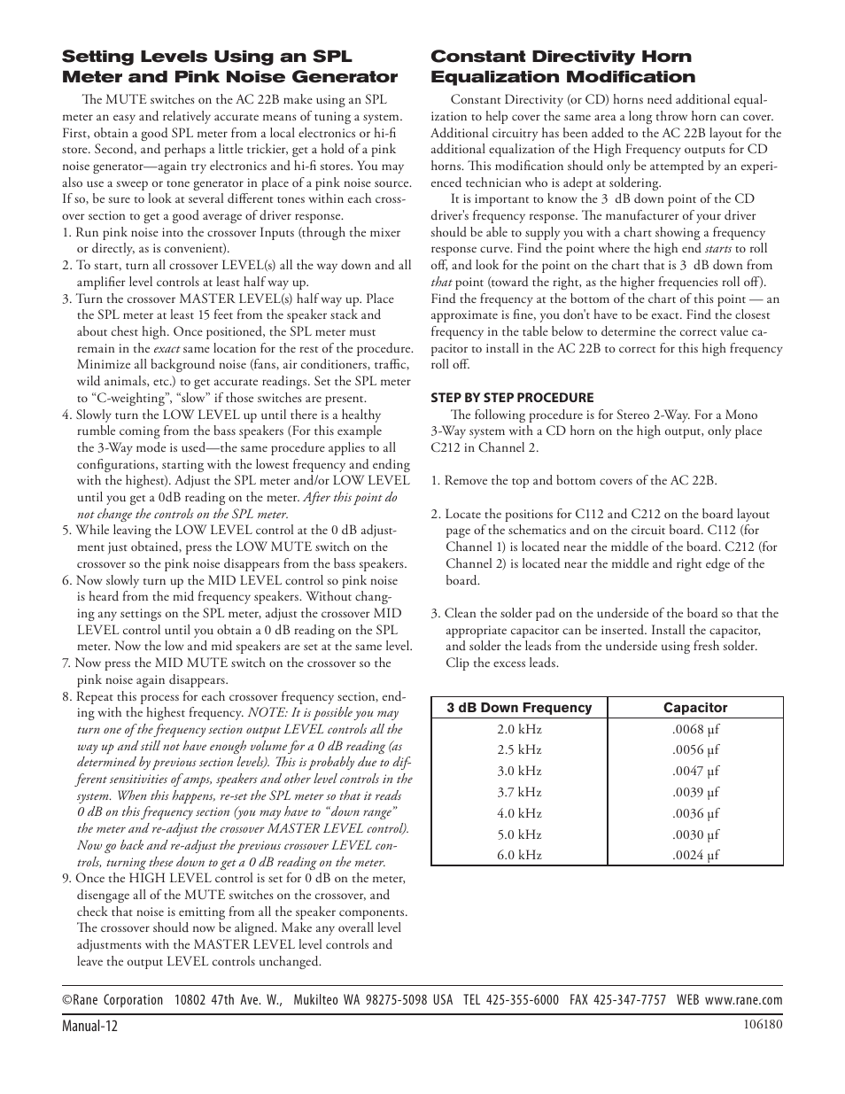 Rane AC 22B (2003 version) User Manual | Page 14 / 14