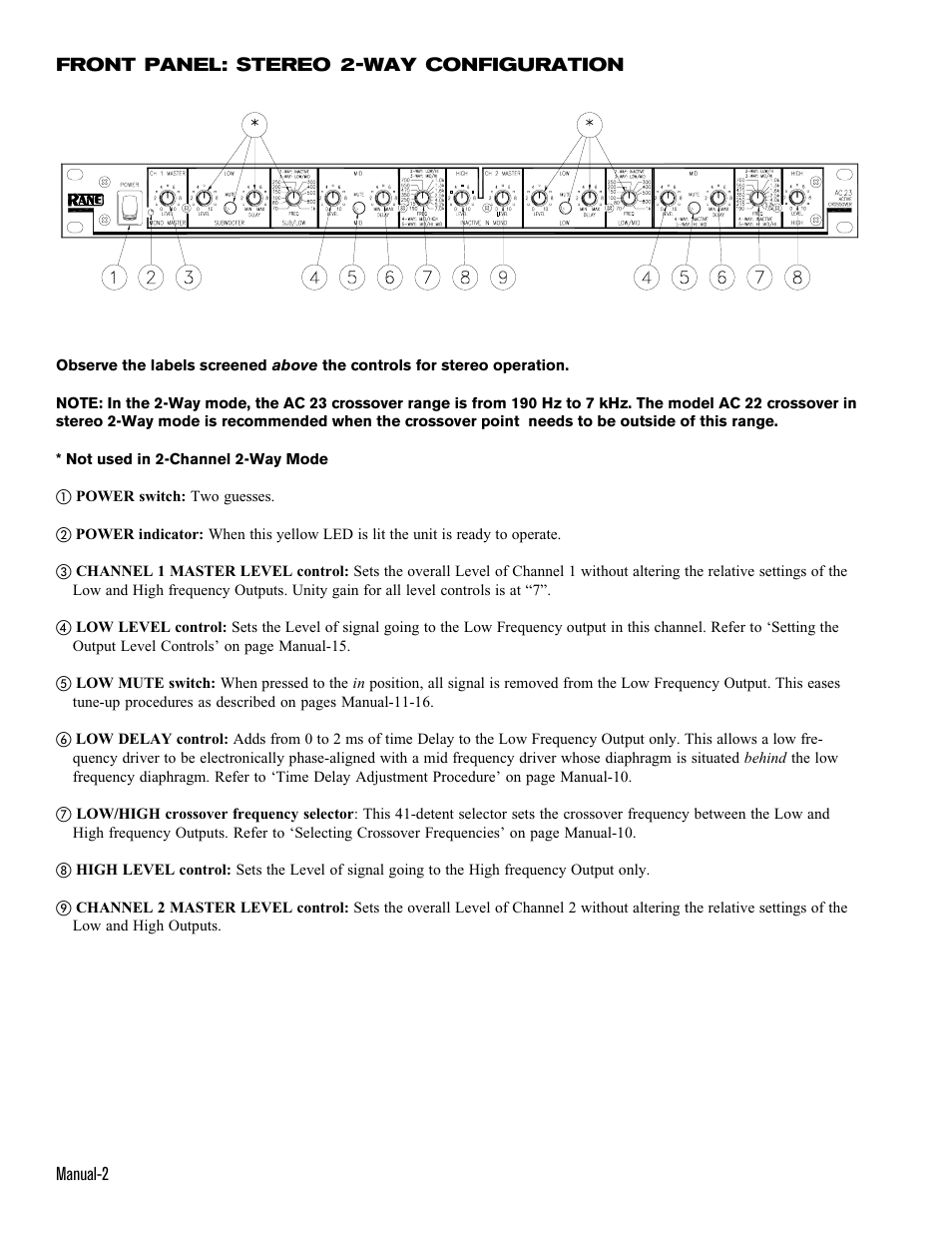 Rane AC 23 (1993 version) User Manual | Page 2 / 18