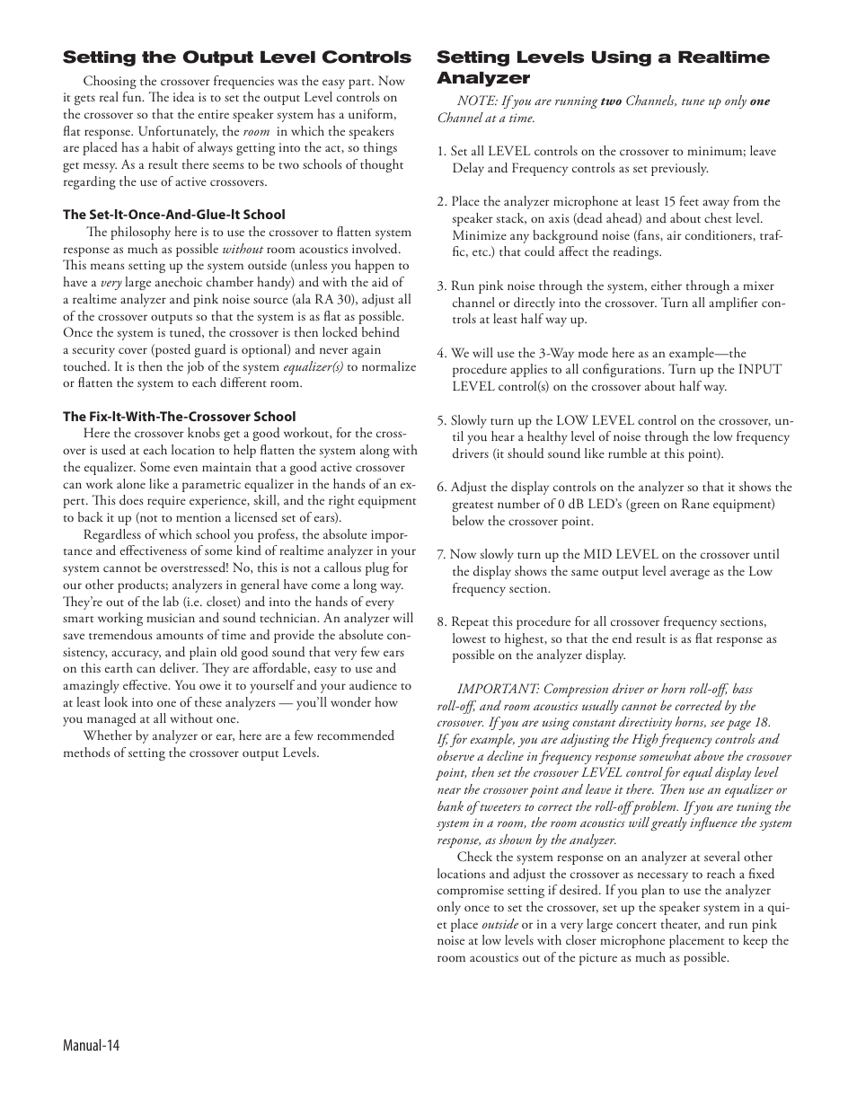 Rane AC 23B (2003 version) User Manual | Page 16 / 17