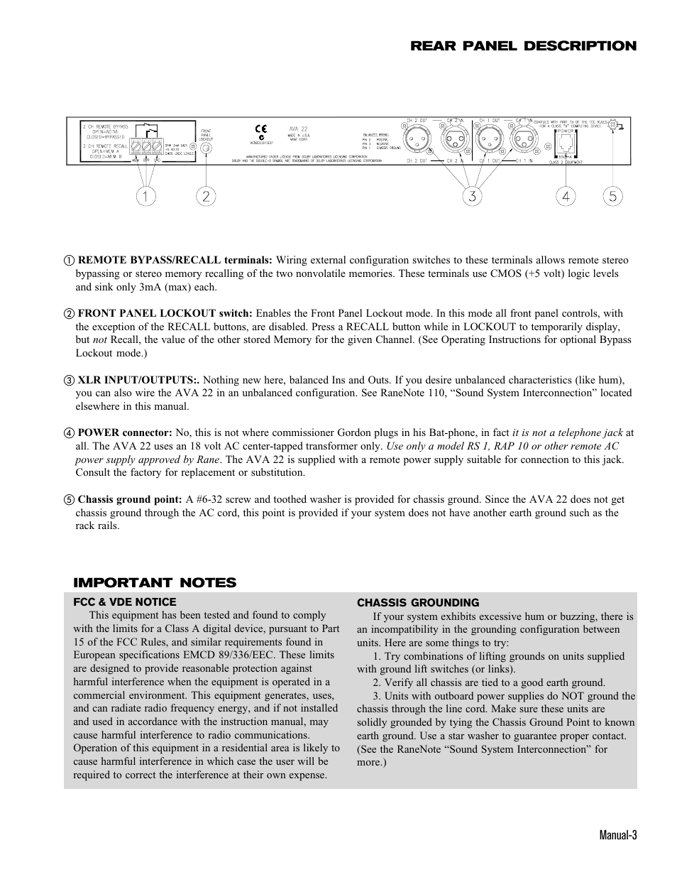 Rane AVA 22 1995 version User Manual | Page 3 / 6