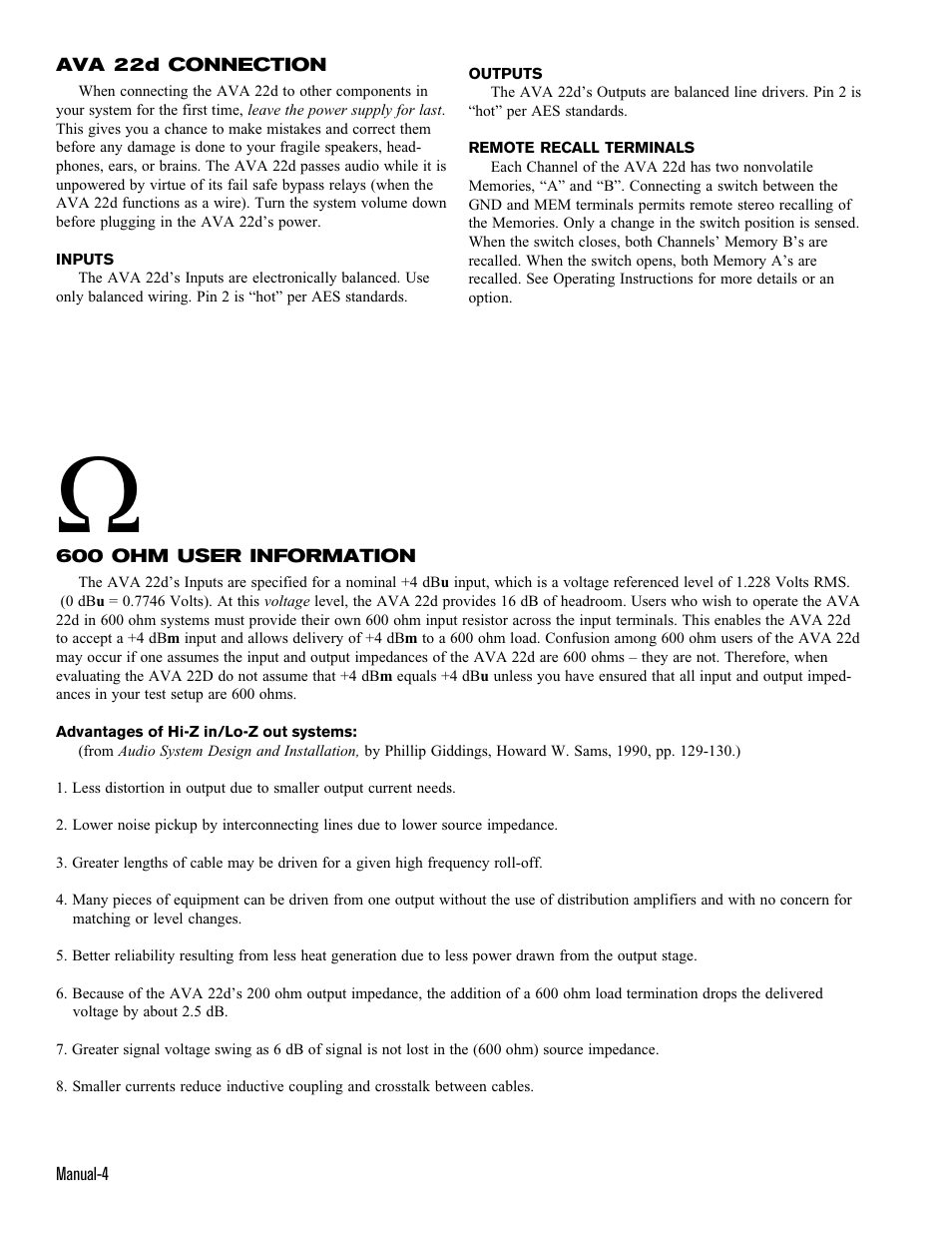 Rane AVA 22D 2000 version User Manual | Page 4 / 6