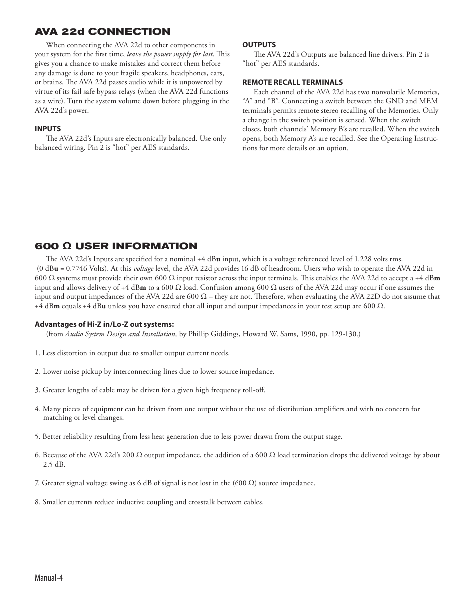 Rane AVA 22D 2003 version User Manual | Page 6 / 8