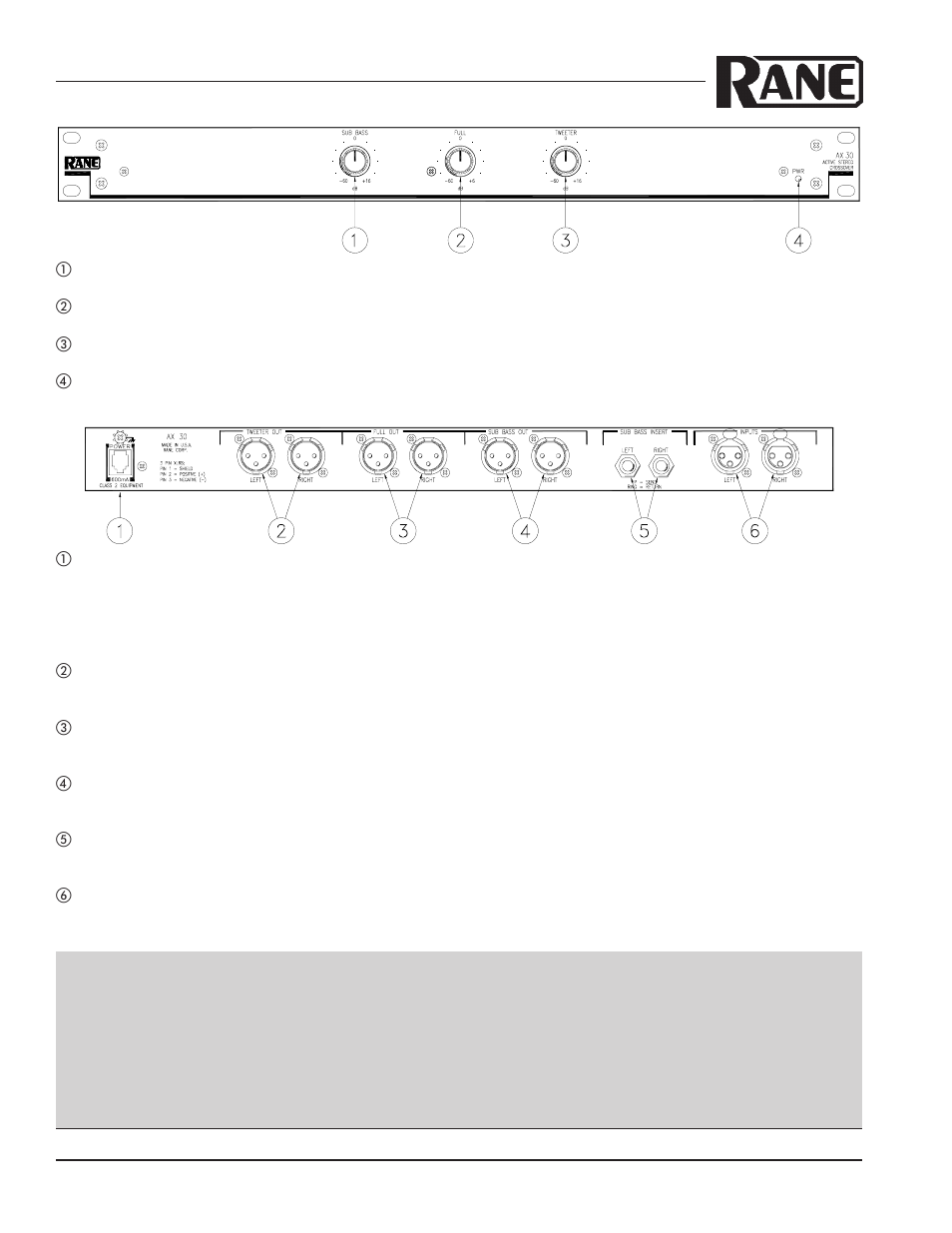 Ax 30 | Rane AX 30 User Manual | Page 2 / 2