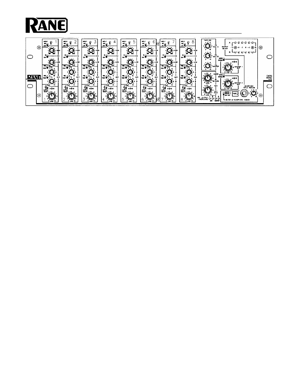 Rane CM 86 User Manual | 4 pages