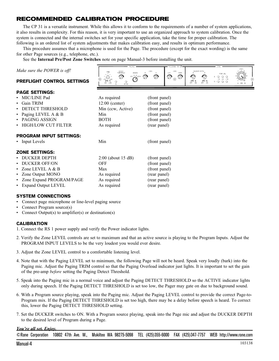 Rane CP 31 User Manual | Page 4 / 4