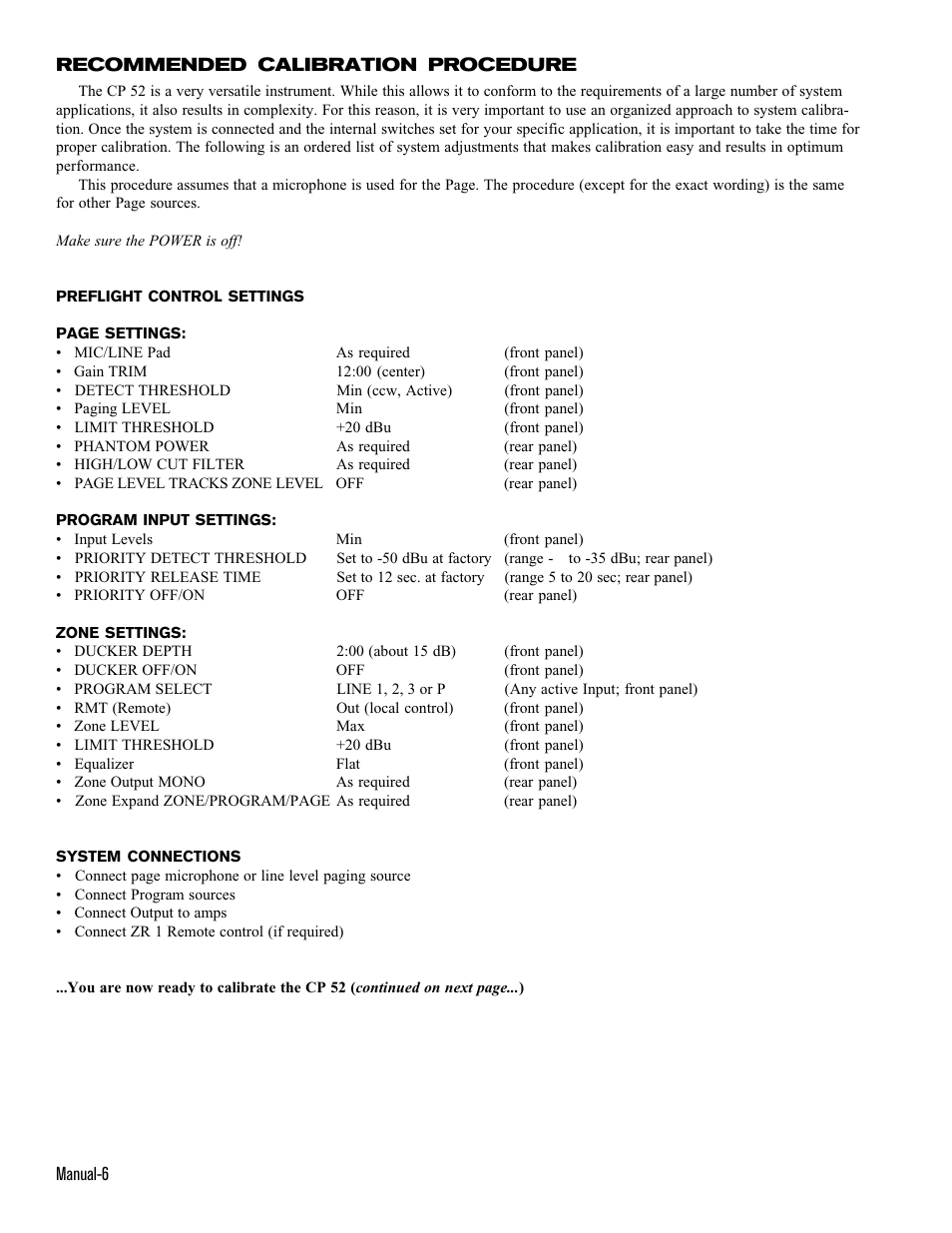 Rane CP 52 1997 version User Manual | Page 6 / 7