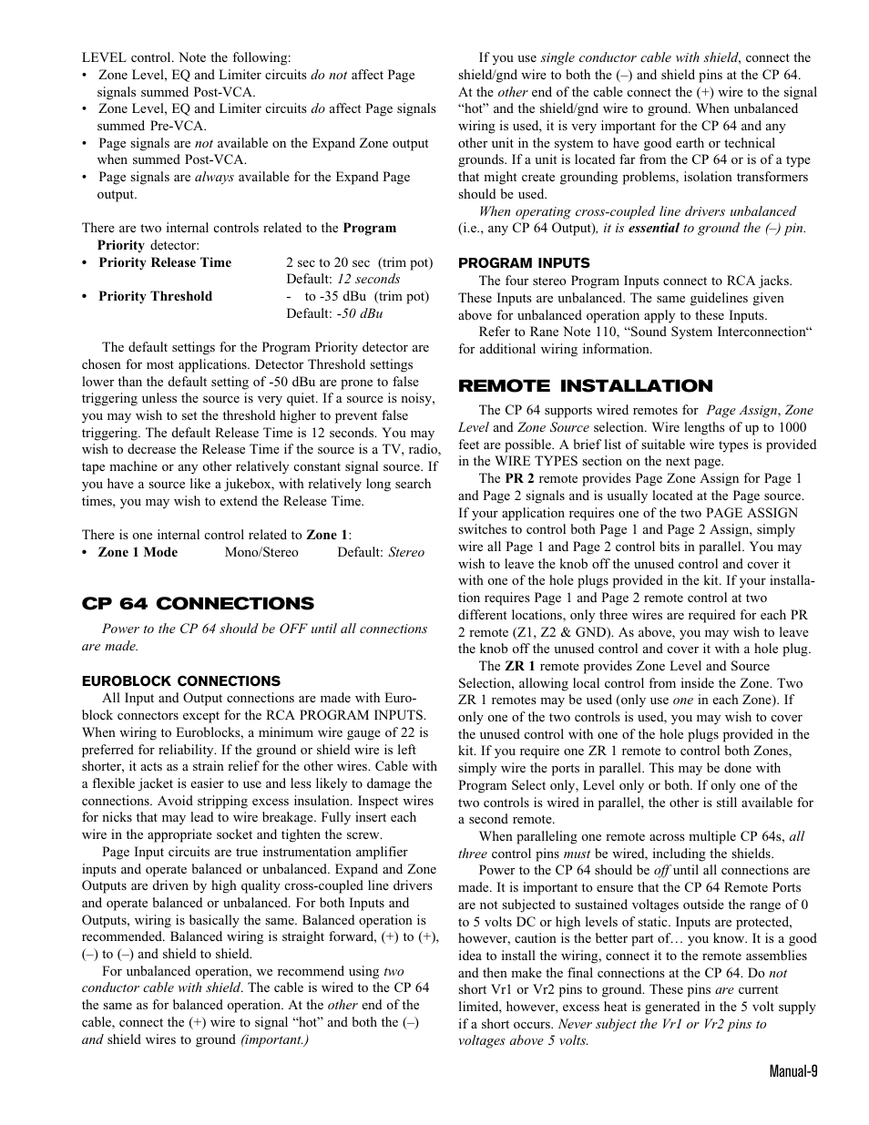 Rane CP 64 (1999-2004 version) User Manual | Page 9 / 12