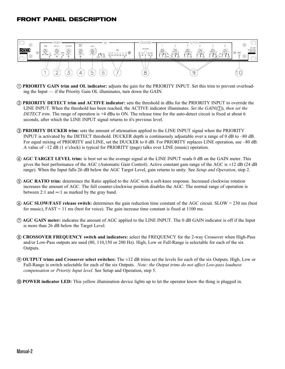 Rane DA 26 (2001 version) User Manual | Page 2 / 4