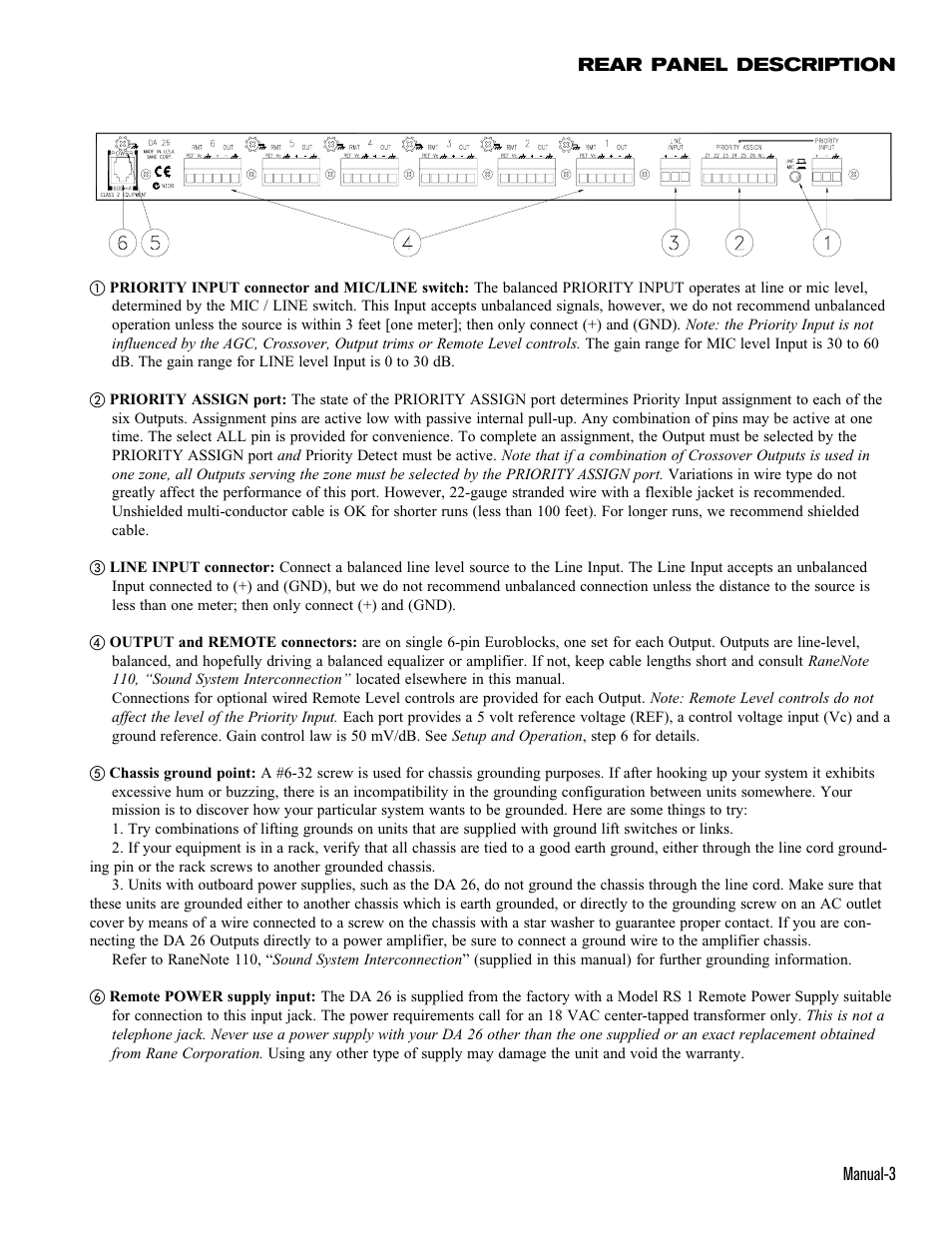 Rane DA 26 (2001 version) User Manual | Page 3 / 4