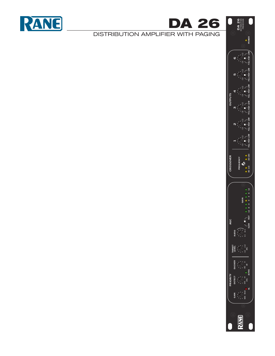 Rane DA 26 (2003 version) User Manual | 6 pages