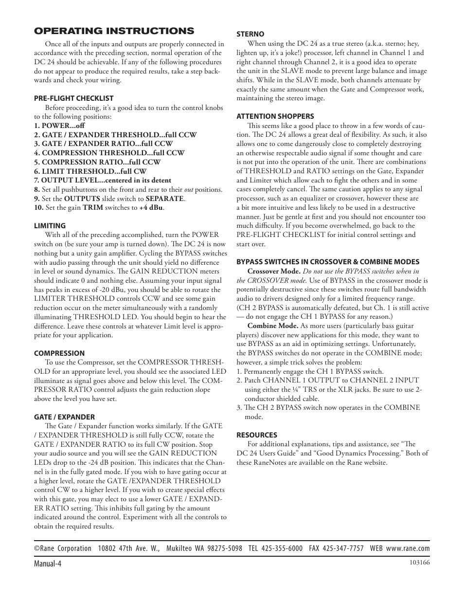 Rane DC 24 Manual User Manual | Page 4 / 4