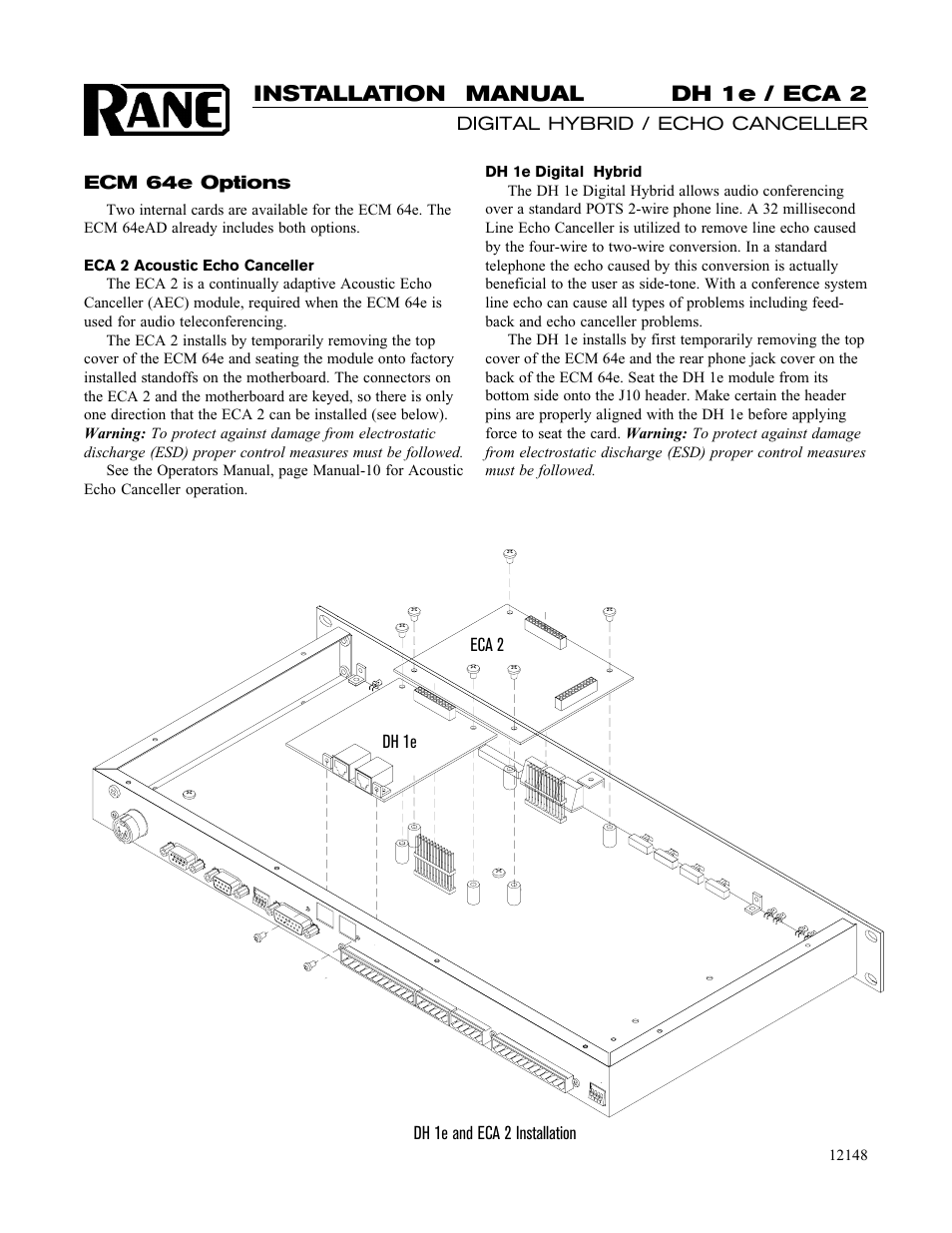 Rane DH 1E User Manual | 1 page