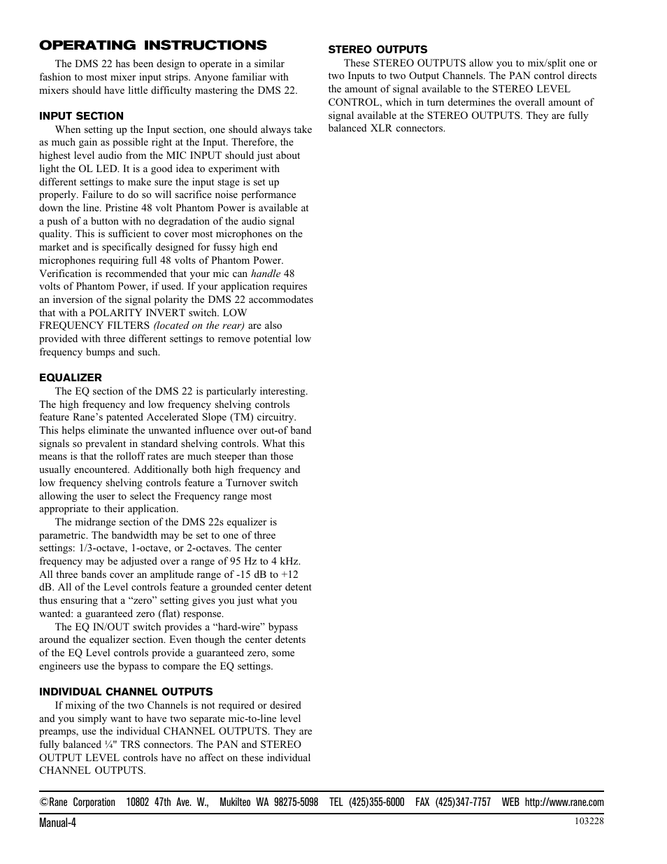 Rane DMS 22 User Manual | Page 4 / 4