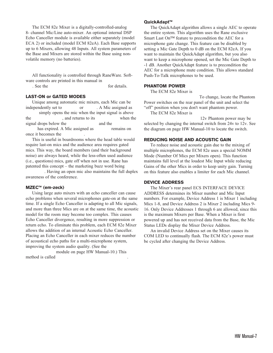 Ecm 82e mixer | Rane ECS Hardware (ECB 62e and ECM 82e) User Manual | Page 7 / 14