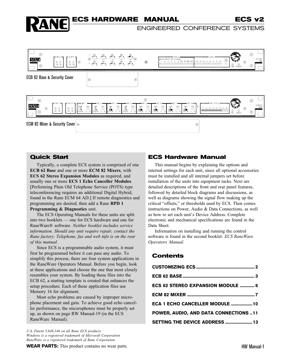 Rane ECS v2 Hardware (ECB 6 and ECM 8) User Manual | 14 pages