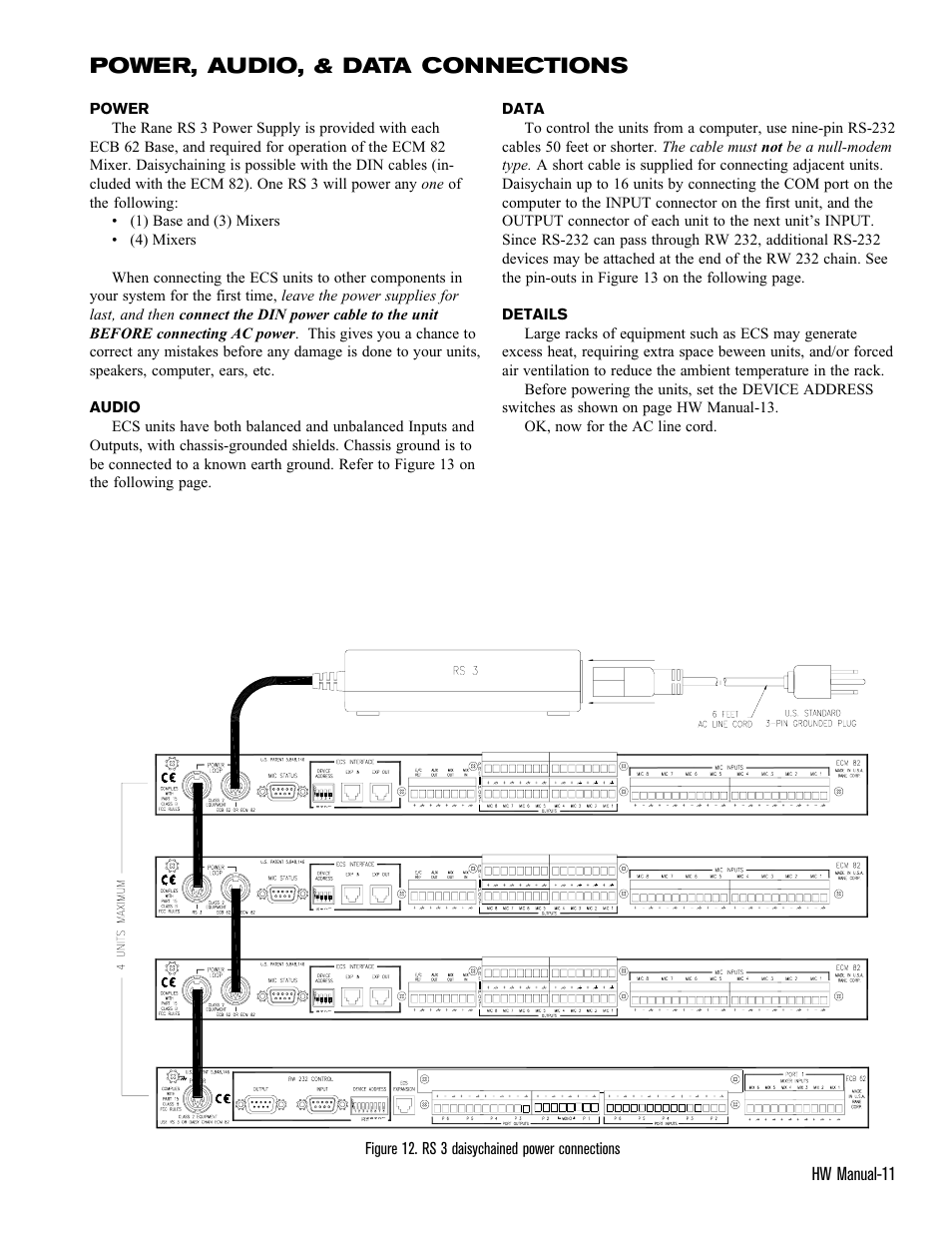 Power, audio, & data connections | Rane ECS v2 Hardware (ECB 6 and ECM 8) User Manual | Page 11 / 14