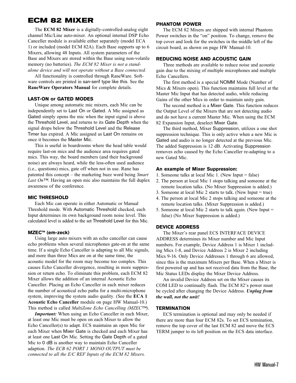 Ecm 82 mixer | Rane ECS v2 Hardware (ECB 6 and ECM 8) User Manual | Page 7 / 14