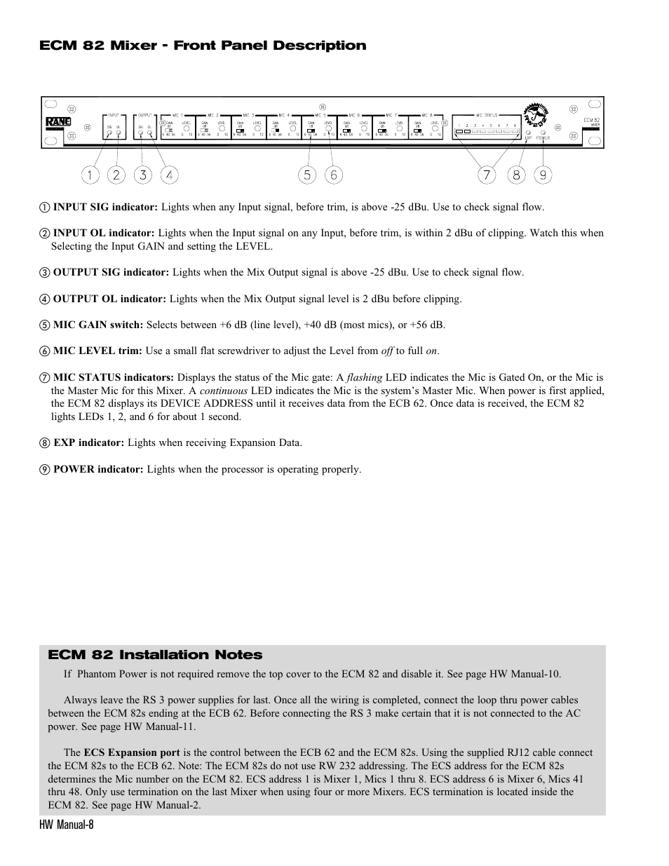 Rane ECS v2 Hardware (ECB 6 and ECM 8) User Manual | Page 8 / 14