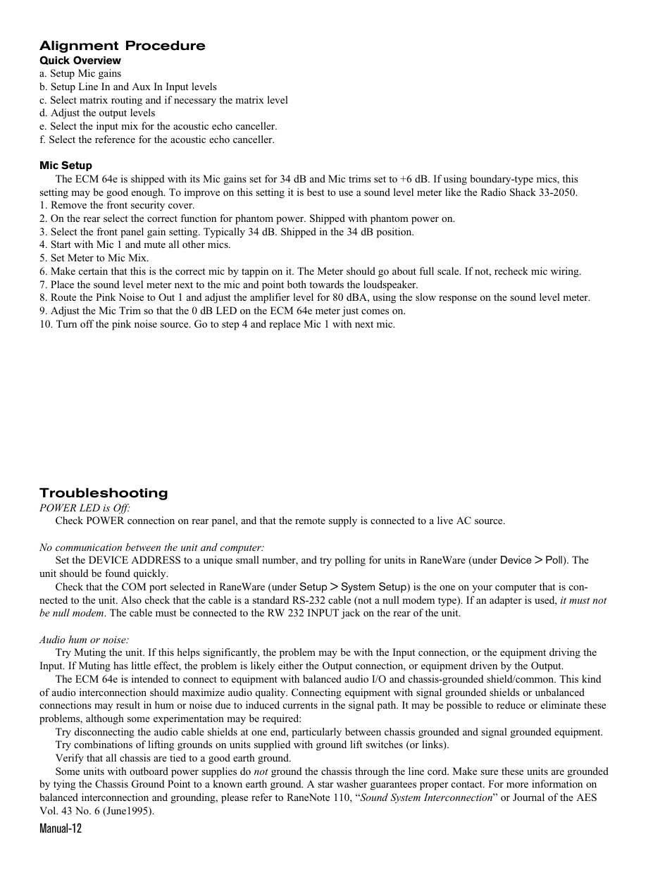 Rane ECM 64e User Manual | Page 12 / 26