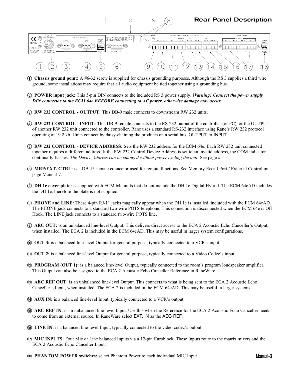 Rane ECM 64e User Manual | Page 3 / 26