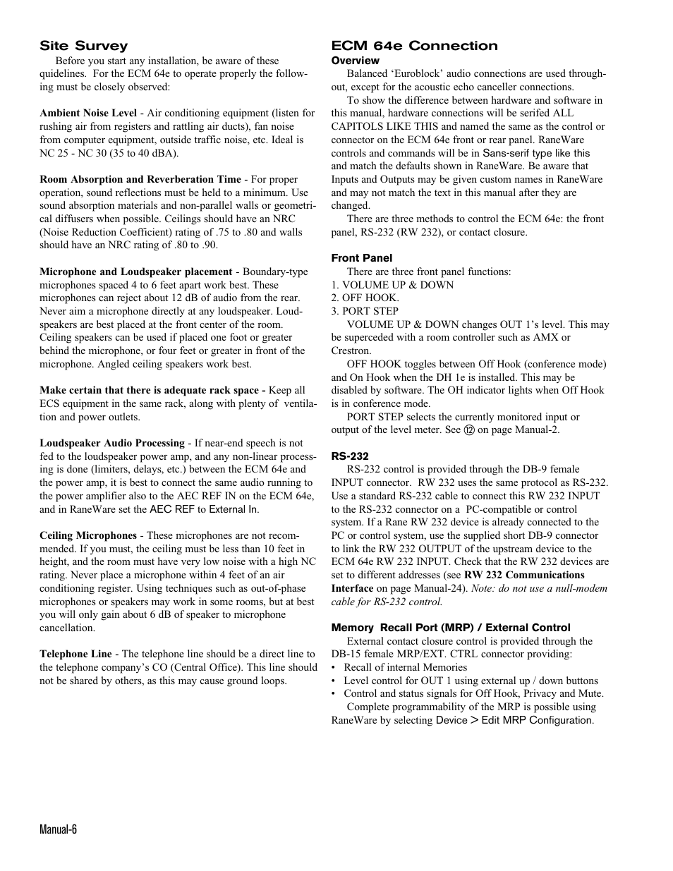 Rane ECM 64e User Manual | Page 6 / 26
