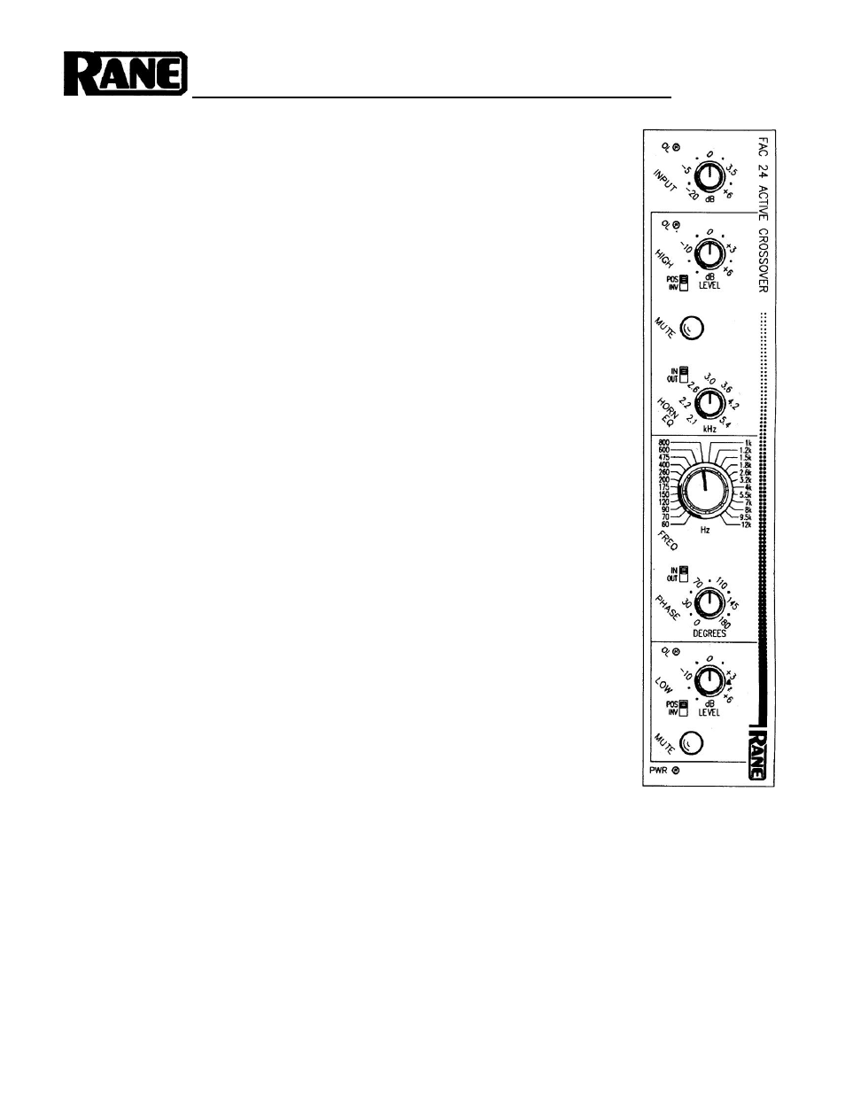 Rane FAC 24 User Manual | 4 pages