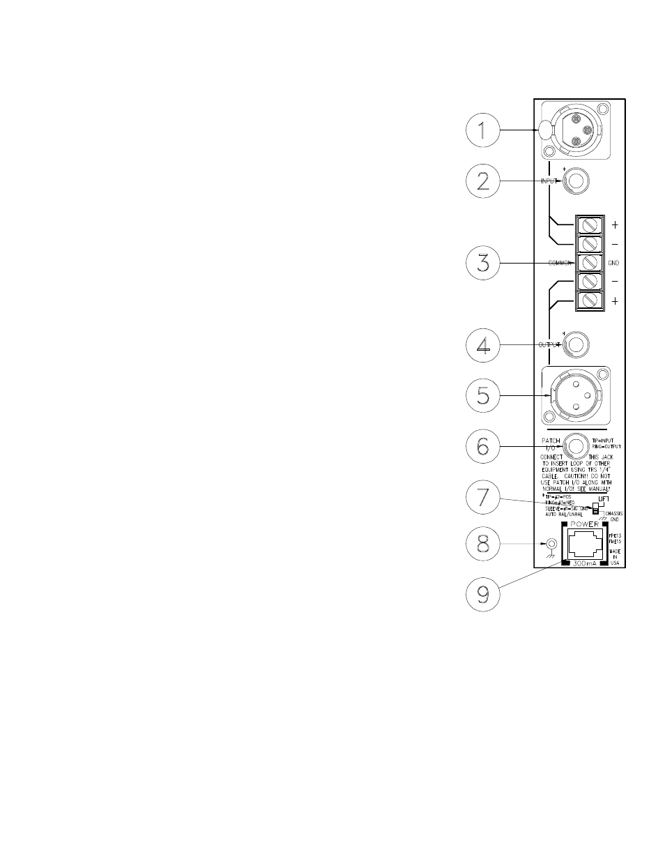 Rear panel description | Rane FME 15 User Manual | Page 3 / 4