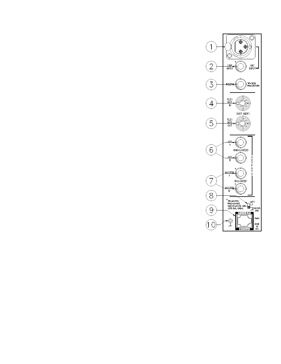 Rear panel description | Rane FMI 14 User Manual | Page 3 / 4