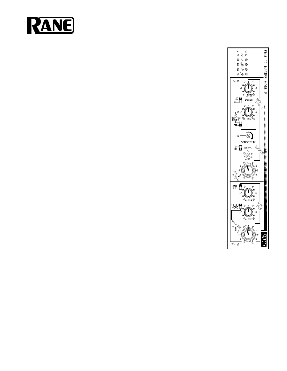 Rane FMM 42 User Manual | 4 pages