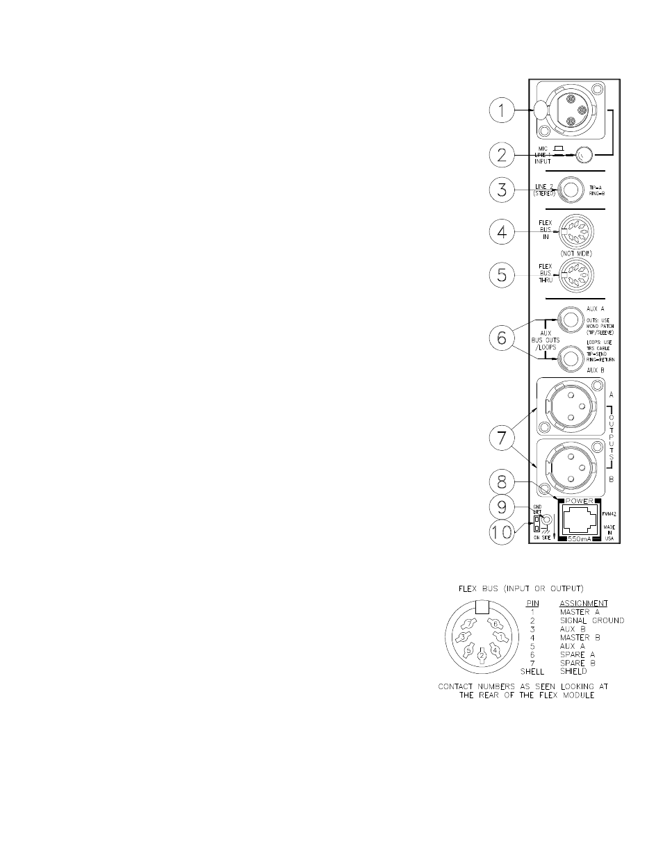 Rear panel description | Rane FMM 42 User Manual | Page 3 / 4