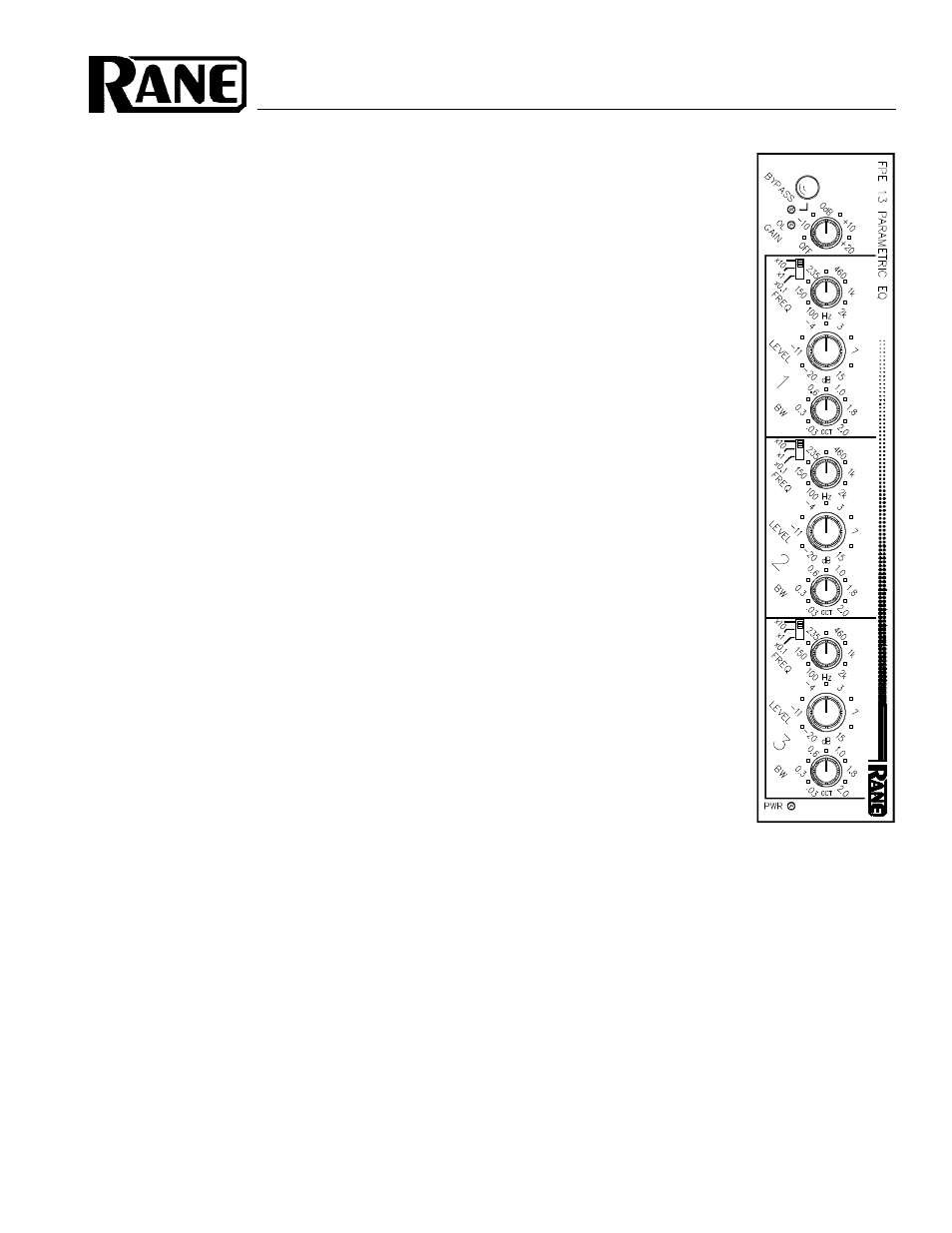 Rane FPE 13 User Manual | 4 pages