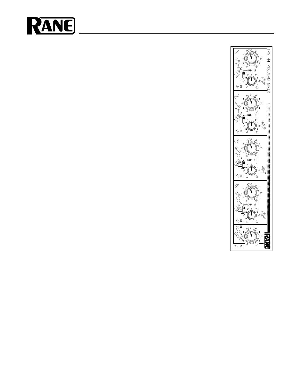 Rane FPM 44 User Manual | 4 pages