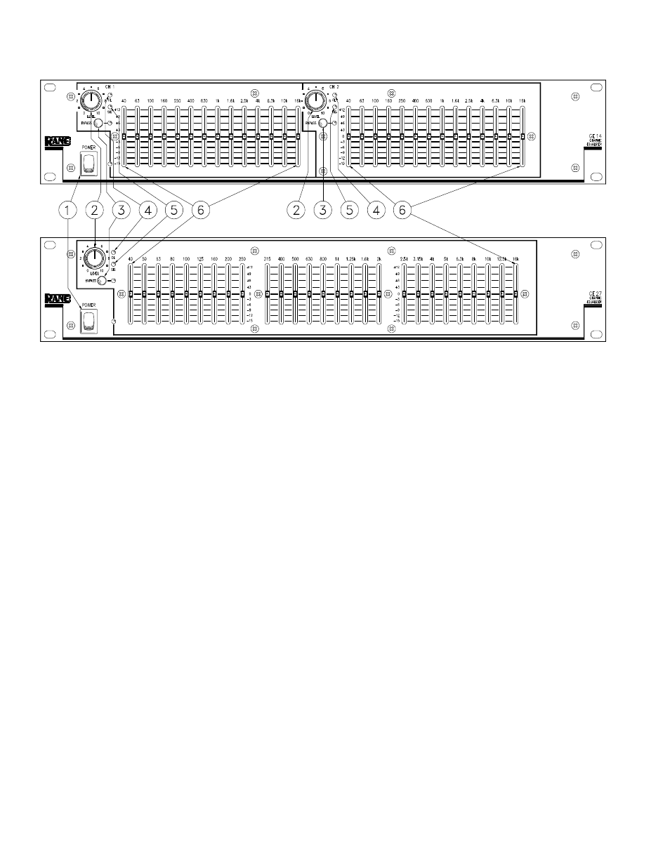 Front panel description | Rane GE 27 User Manual | Page 2 / 5