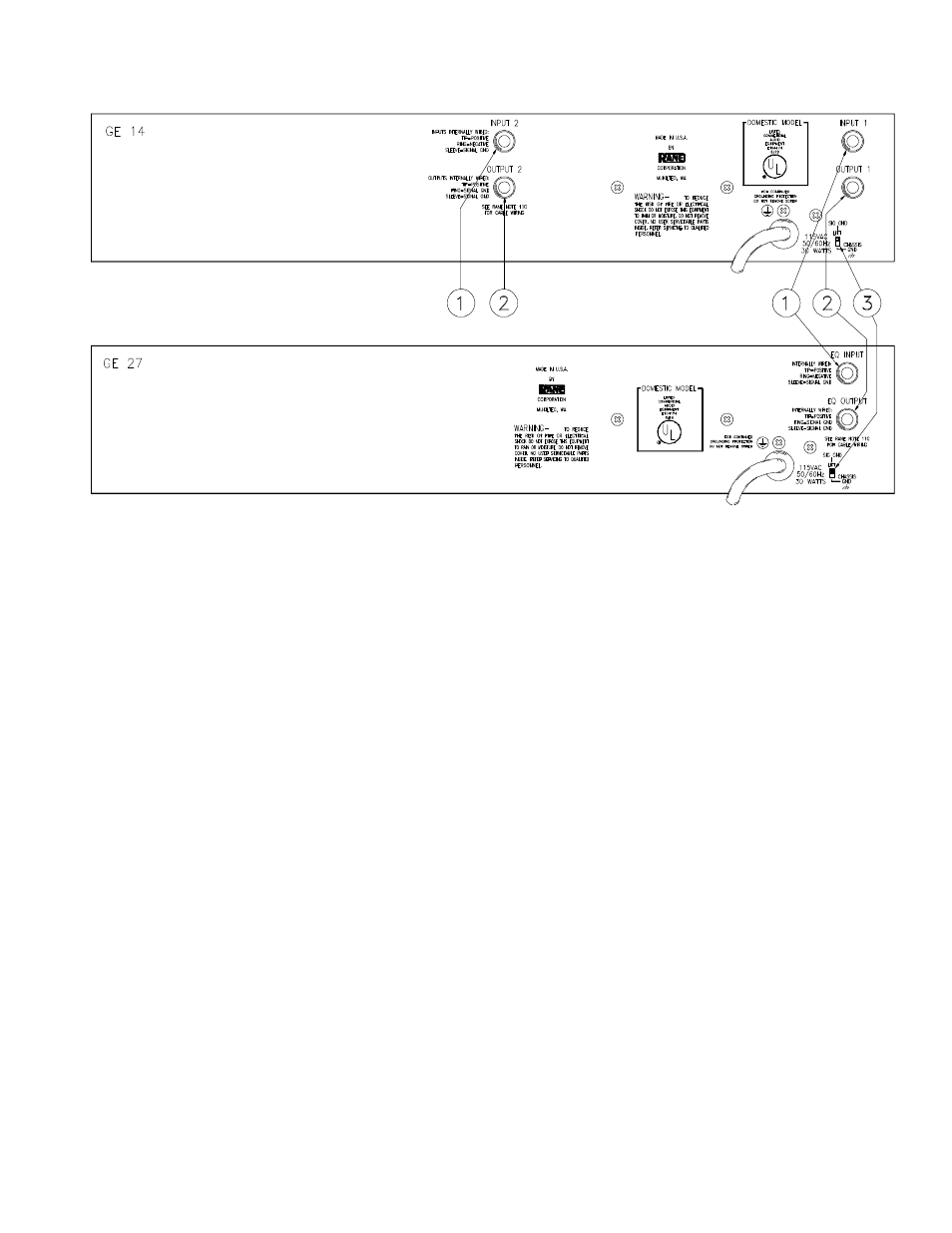 Rear panel description | Rane GE 27 User Manual | Page 3 / 5