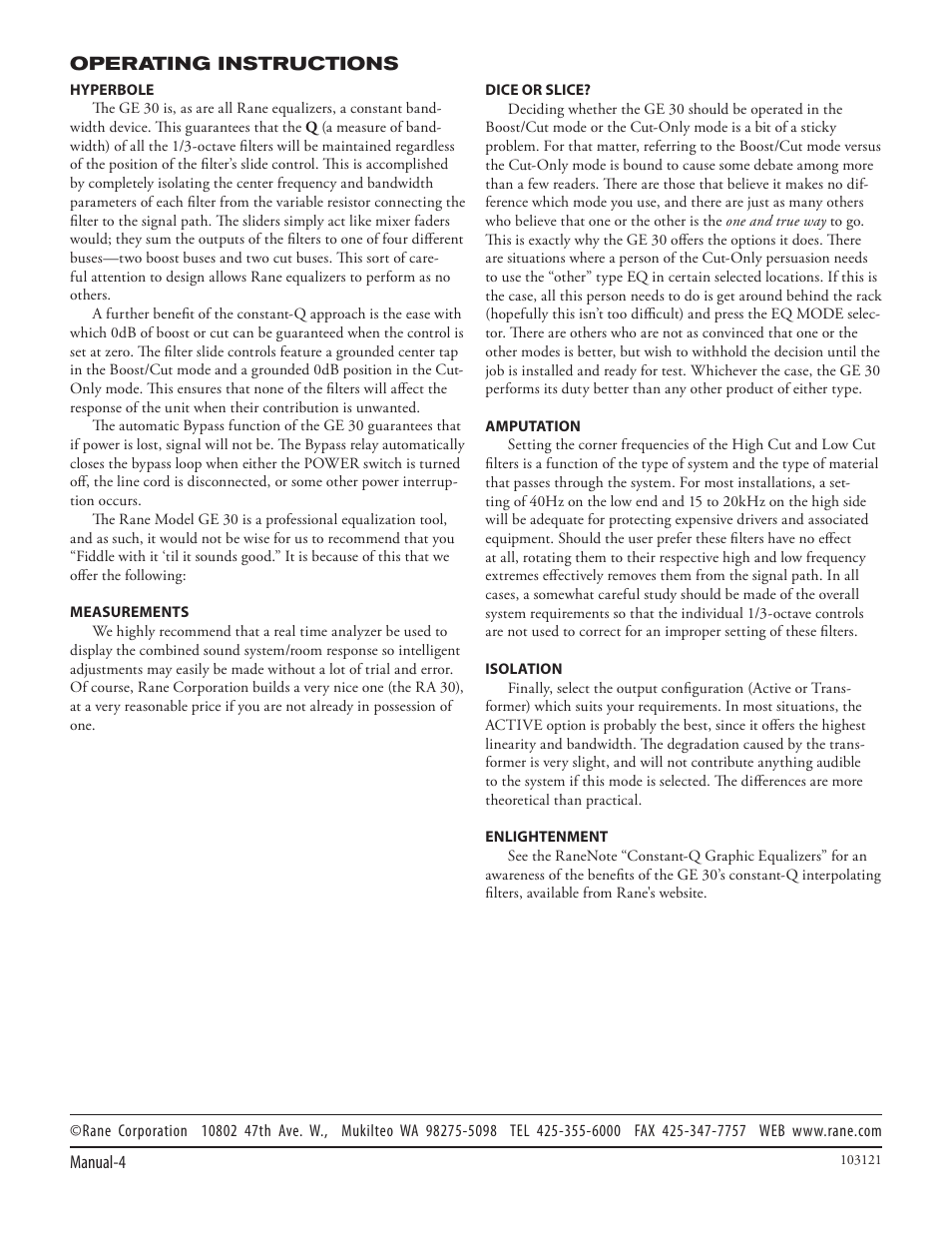 Rane GE 30 User Manual | Page 4 / 4