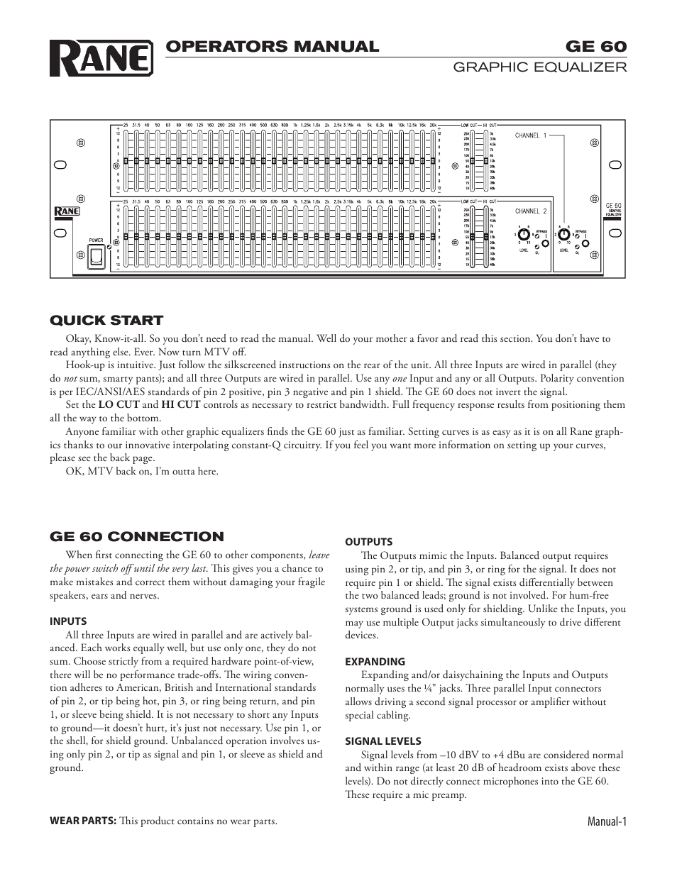 Ge60man.pdf, Operators manual ge 60 | Rane GE 60 User Manual | Page 3 / 6