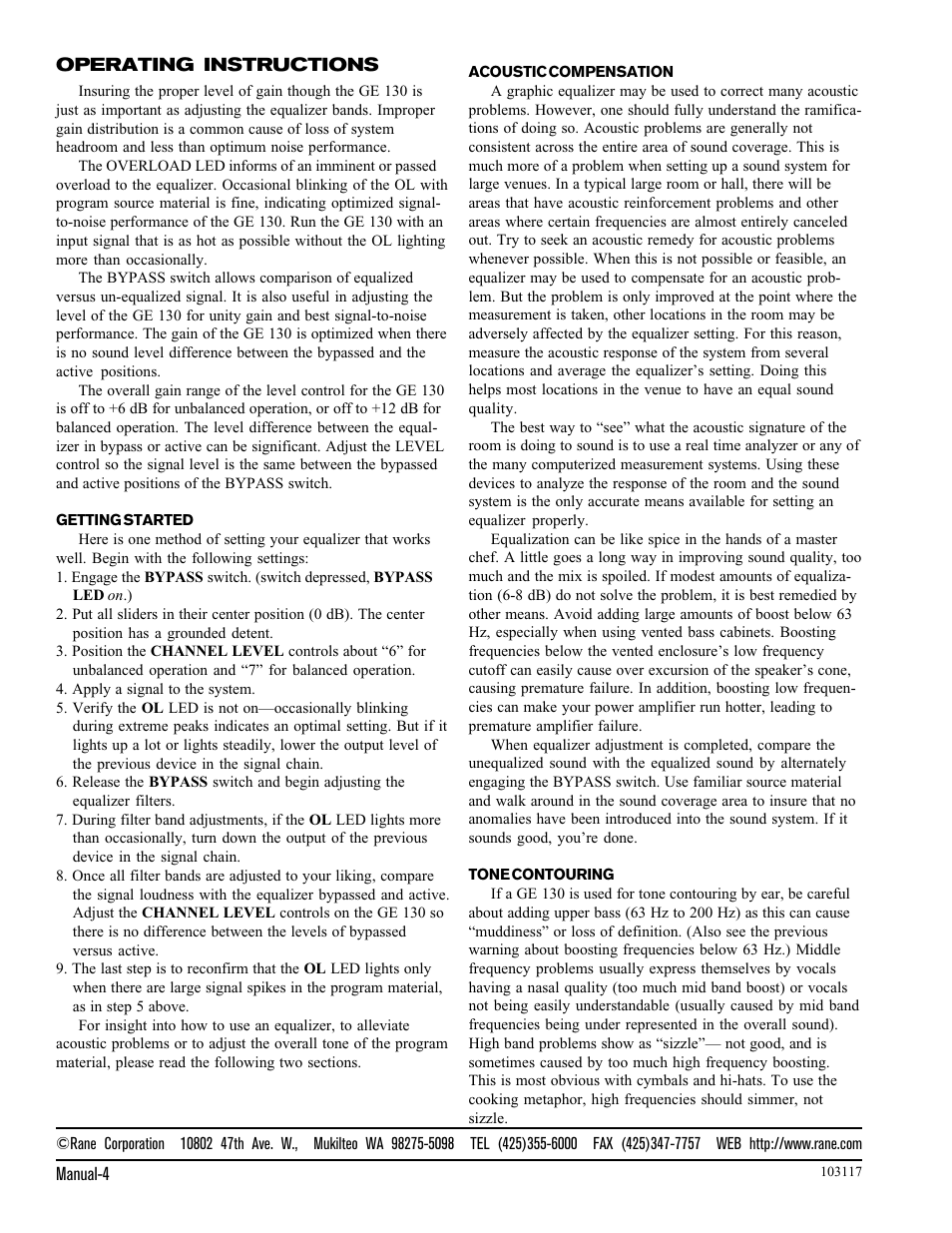 Rane GE 130 User Manual | Page 4 / 4