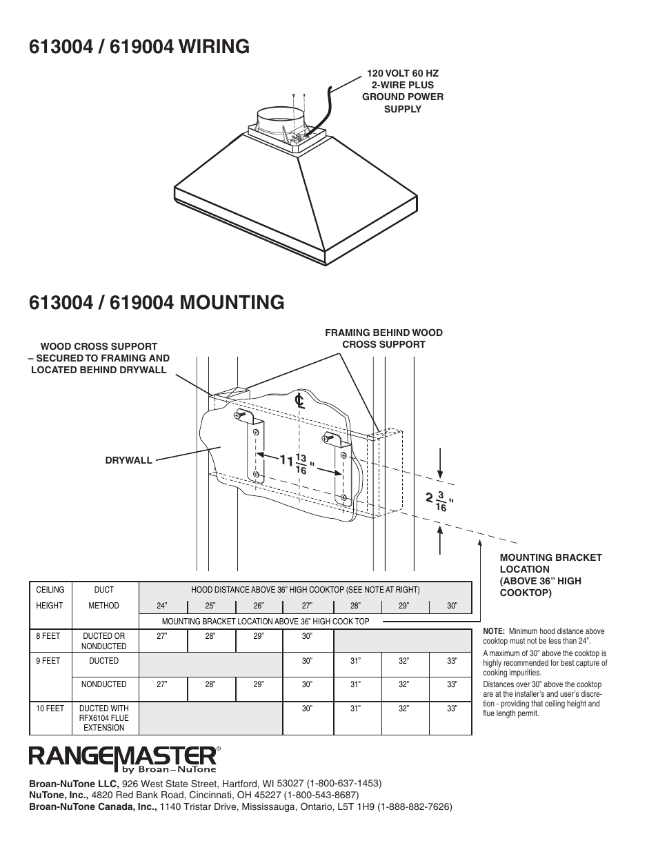 Lc 11 | Broan 619004 User Manual | Page 2 / 2