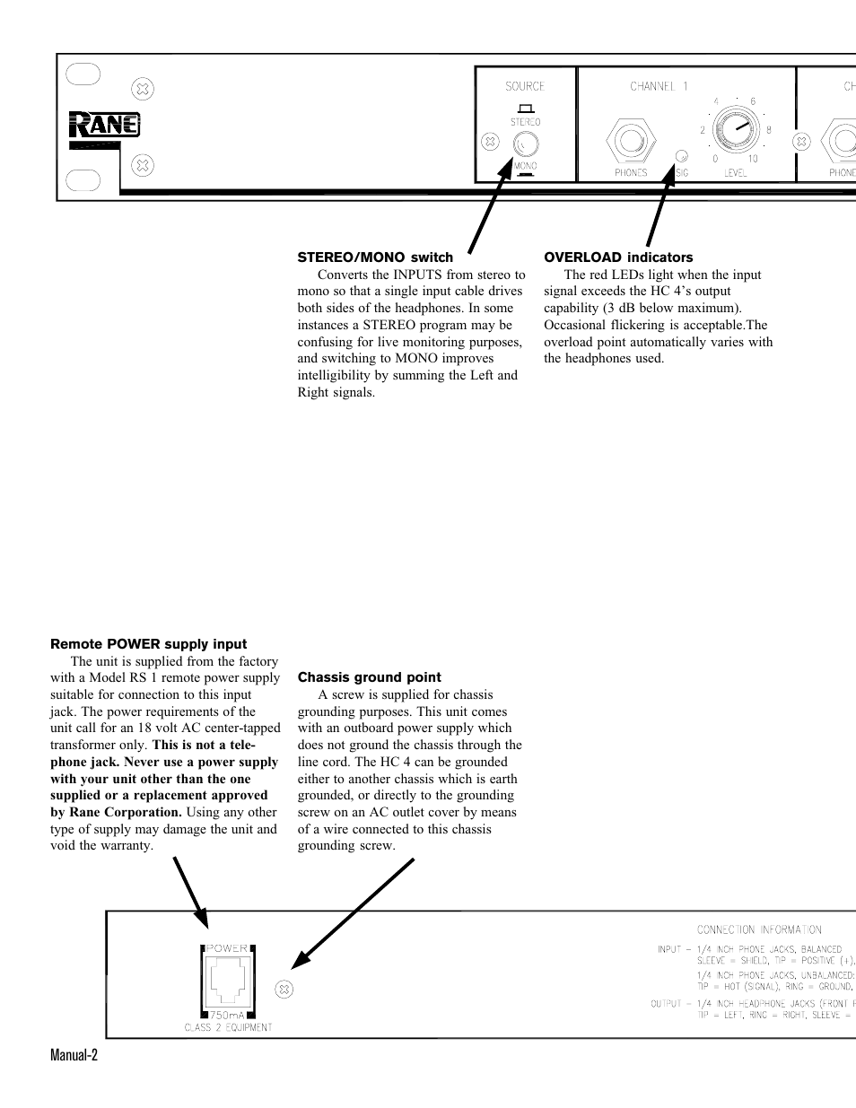 Rane HC 4 2001 version User Manual | Page 2 / 4