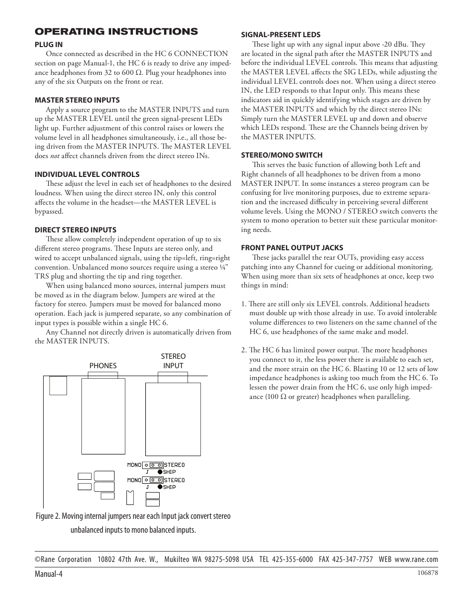 Rane HC 6 2003 version User Manual | Page 6 / 6