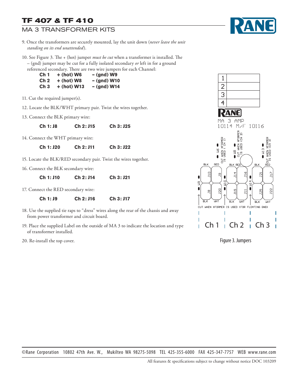 Rane MA 3 2003 version User Manual | Page 8 / 8